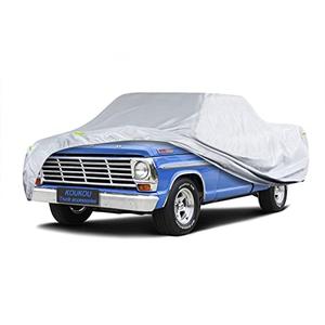 KouKou Truck Cover Waterproof All Weather, 6 Layers Full Pickup Cover, Universal Fit for Chevy C10, Ford F100, RAM 1500, Sierra 1500, Silverado 1500 Regular Cab Single Cab Truck. (up to 210 inches)
