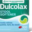 Dulcolax Stool Softener Laxative Liquid Gel Capsules, Gentle Constipation Relief for Hard, Dry Stools, Docusate Sodium 100 mg, 100 Count