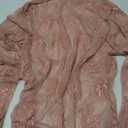 Womens Mesh Long Sleeve Top Sheer Blouse Sexy See Through Tee Shirt Lace Tops, L
