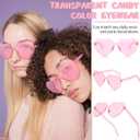 12/20/24 Pairs Heart Sunglasses for Women Men, Trendy Heart Shaped Rimless Transparent Sunglasses, Party Favors