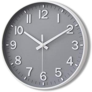 HZDHCLH Grey Wall Clock 12 Inch Silent Non Ticking Clock for Living Room Bedroom Kitchen Office Decor