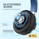 AC01 Over-Ear Headphones Wired, Passive Noise Isolating Corded Stereo Headsets with Mic Volume Control for Adults Teens 3.5mm for Chromebooks, Laptop, Computer, Tablets, Travel (Black Blue)