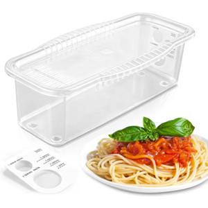 PCREGPAE Microwave Pasta Pot with Strainer Lid & Measuring Cup Clip Quickly Cook 1-4 Servings-No Mess, Sticking or Waiting For Boil, Pasta Cooker in Microwave for Dorm Kitchen Office College Essential (White)