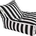 SXBCyan Floating Bean Bag for Pool (No Fillers) King Swimming Pool Floats Raft Lounger Bean Bag Cover No Filler Stripe Outdoor Beach Pouf Beanbag Sofa Bed(Black-Stripe)