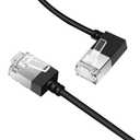 Ultra Slim 90 Degree Cat 6A Ethernet Cable Left Angled 30 Feet 2Pack, 10Gbps High-Speed Internet Flexible Cable for PC, Router, Ps4/5 (Black)