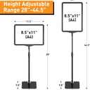 Sign Holder Stand 8.5x11 inch Sign Stand for Display Tabletop Advertising - Poster Sign Stands Adjustable Floor Standing Sign Holder Signage Stand - Menu Holder Stand 2 Pack