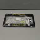 2 Piece License Plate Frames for Steelers Fans, Anti-Dirty and Rustproof Aluminum Alloy License Plate Frames US Standard License Plate Holder with Screw Caps Set (S-Black)