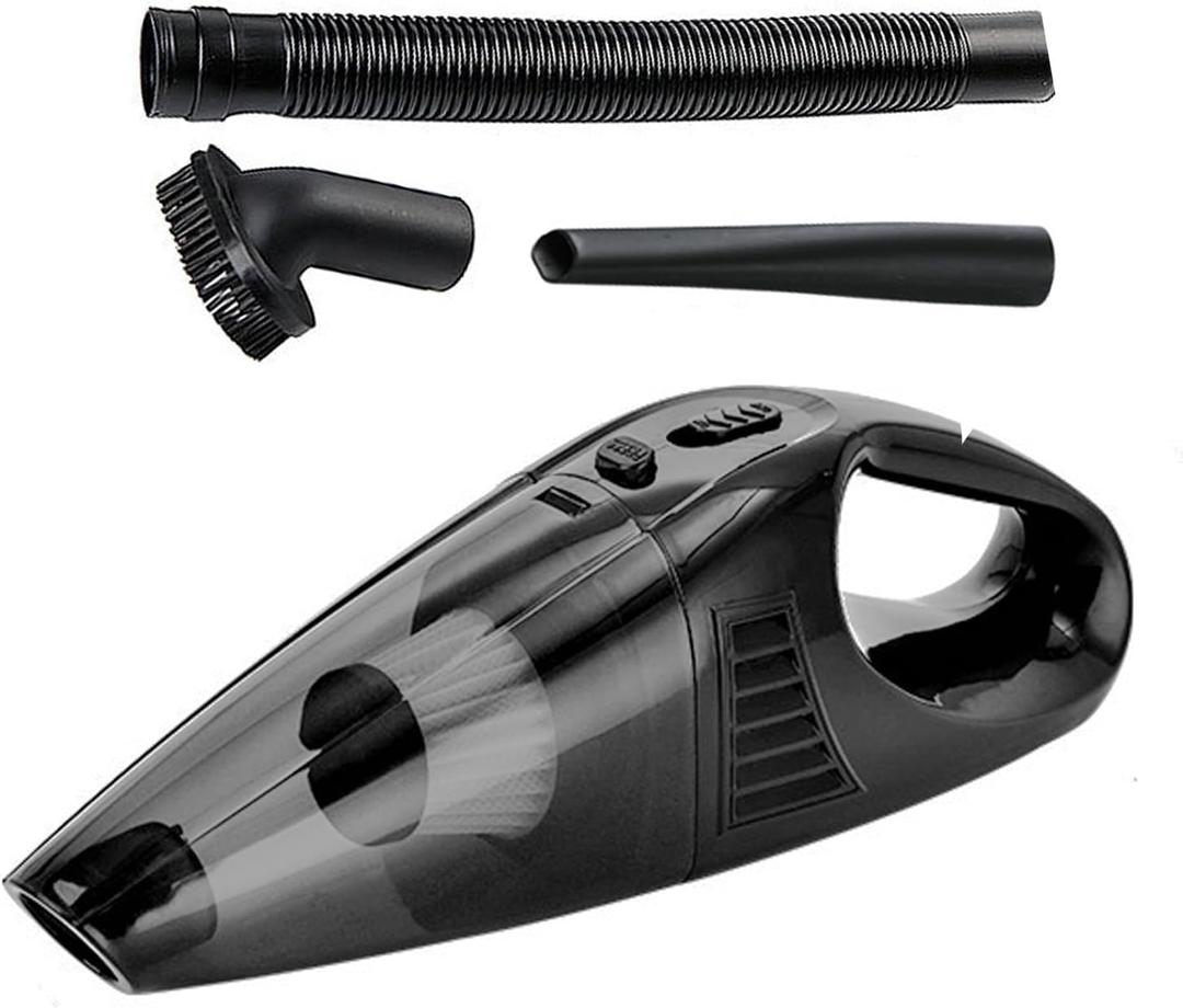 Handheld Vacuum Cordless Cleaner, Car Hand Held Vacuum with USB Charging Port, Big Suction Low Noise Lightweight Rechargeable Vacuum for Car Pet Hair Home Black