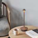 Modern Cordless Table Lamp Set of 2, Portable LED Desk Lamps, 5000mAh Rechargeable Battery Operated Lighting for Bedroom Dining Room Restaurant Coffee Shop Camping Night Light (Brown)