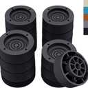 Furniture Risers 3 inchRound Bed Risers Heavy DutyElevation in Heights 1, 2 or 3 Inch for Chair Table and Desk Legs LiftingAdjustable Bed Lifts Risers(Pack of 4 Riser,Black)