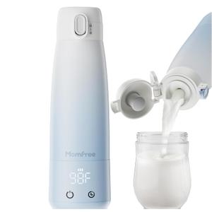 Portable Bottle Warmer for Breastmilk: Baby Milk Warmer with Smart Touch LED Temperature Control | Food-Grade Cordless On The Go Heating Bottle - 5 Mins Quick Milk Heating & Water 12 Ounces