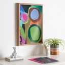 Kate and Laurel Blake Circle of Love Framed Printed Glass Wall Art by Caleb Griswold, 18x24 Natural, Colorful Abstract Décor for Wall