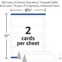Avery Printable Tent Cards with Sure Feed Technology, 2-1/2" x 8-1/2", Matte White with Embossed Border, 100 Blank Place Cards for Laser and Inkjet Printers (5305)