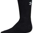 Under Armour Adult Cotton Crew Socks, Multipairs (Large, Black/Gray (6-pairs))