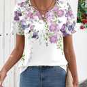 LOMON Womens Short Sleeve V Neck T Shirts Summer Tops Basic Tees Business Casual Blouses Trendy Fashion Clothes