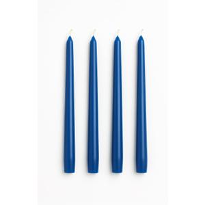 Dinil Orange Taper Candles 10 Inch Tapered Candles Set of 4 Unscented Taper Candles Decorative Long Candlesticks for Decoration, Festival, Dinner, Party Long Burning Time Blue