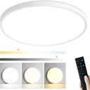 18 Inch LED Flush Mount Ceiling Light Fixture - 46W Dimmable LED Ceiling Light with Remote, 4600lm, 3000-6000K Adjustable Kitchen Ceiling Lights for Bedroom, White