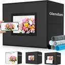 Glendan Light Box Photography, 20" x 16" Portable Professional Photo Studio Light Box, Large Photo Box with 336 High Color Rendering Index LED Lights & 8 Color PVC Backdrops for Product Photography