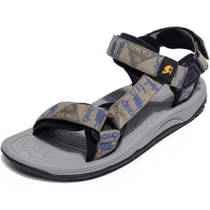 CAMEL CROWN Mens Waterproof Hiking Sandals with Arch Support Open Toe Summer Outdoor Beach Water Comfortable Sport Sandals (8, Green)