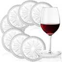Yesland 8 Pack Crystal Coasters Tea Bag Coaster - 3.75 Inch Snowflake Glass Coasters Barware - Clear Drink Coasters for Home, Office, Kitchen, Bar, Dining Room, Living Room, Patio