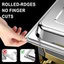 Chafing Dishes for Buffet 4 Pack, 11QT Square [Large Size and Sturdy] Stainless Steel Food Warmers for Parties Buffet [Elegant Gold and Silver Colors] Catering Supplies Buffet Display