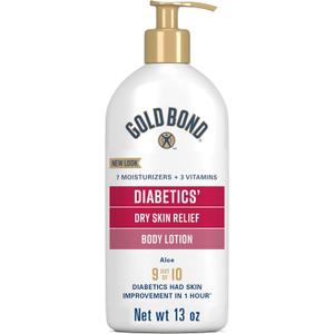 Gold Bond Diabetics' Dry Skin Relief Body Lotion, 13 oz., With Aloe to Moisturize & Soothe