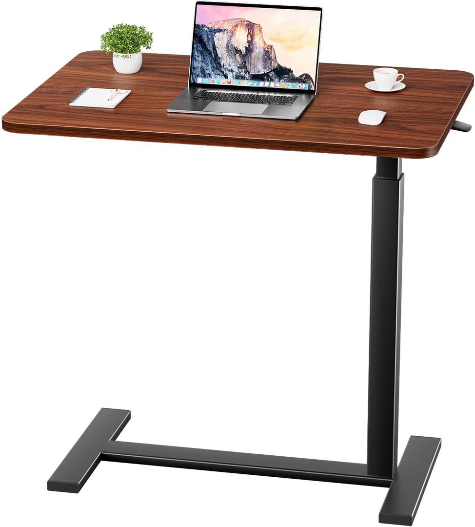 OLIXIS Bedside Table, Mobile Standing Desk, Rolling Desk for Apartment, 27"D x 15"W x 43"H