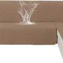 100% Waterproof Large Sectional Couch Covers for Dogs, Reversible L Shaped Couch Cover, Sofa Covers Washable Sectional, Sectional Cover for Pets Kids (X-Large, Light Brown​)