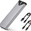 SSK M.2 NVME SATA SSD Enclosure Adapter, USB 3.2 Gen 2 (10 Gbps) to NVME PCI-E SATA M-Key/(B+M) Key Solid State Drive External Enclosure Aluminum Support UASP Trim for SSDs 2242/2260/2280