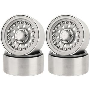 RZXYLRC 1/10 RC Crawler 4Pcs 1.9 Inch Beadlock Wheel Hub Rim Rims Aluminum Alloy for TRX4 TRX6 Axial SCX10 III AXI03007 GRT EX86190 RedCat,Five Hole nut (Titanium)