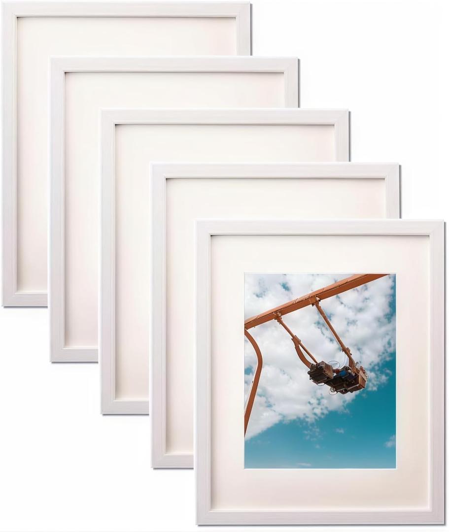20x24 White Poster Frame with Mat for 16x20  Large Wall Picture Frame, Horizontal & Vertical Display, Pack of 5