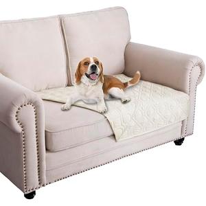 Ameritex Waterproof Blanket Reversible Dog Bed Cover Pet Blanket for Furniture Bed Couch Sofa Ivory