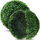 Hotop 2 Pcs 16 Inch Artificial Plant Topiary Ball 4 Layers Garden Spheres Boxwood Balls Artificial Topiaries Spheres Decorative Plants for Backyard, Balcony, Garden, Indoor Outdoor Decor(Green)