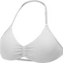 YEOREO SoftHue Impact Strappy Halter Bra for Sports Women Workout Padded Gym Yoga Bra (X-Large, Beige White)