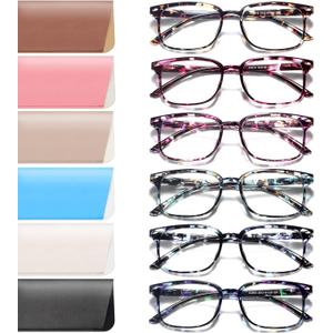 NOVIVON 6 Pack Reading Glasses Blue Light Blocking for Women Men, Lightweight Anti Eyestrain/ Glare Computer Readers (6 Pack Multicolor, 2.75)