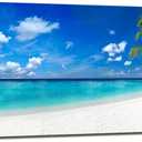 XXMWallArt FC2462 Seascape Wall Art Tropical Paradise Beach With White Sand and Coco Palms Canvas Wall Art Summer Beach Nature Pictures for Living Room Bedroom Home and Office Wall Decor