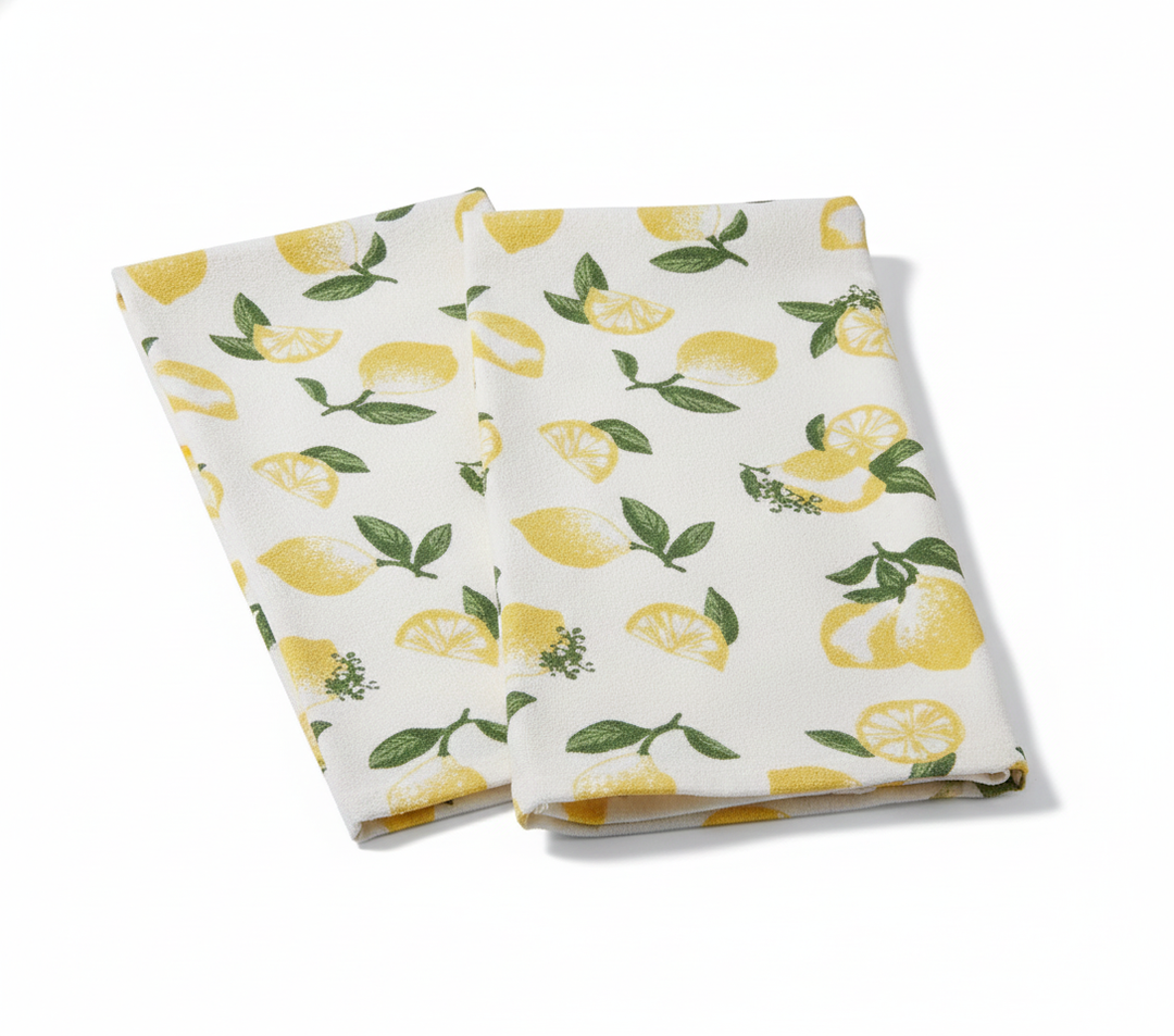 2 Pcs Lemon Kitchen Towels, Spring Summer Decor Dish Towels, Premium Quick Dry Dish Towels for Kitchen Drying, Hand Towels/Tea Towels, Perfect for Housewarming Gift 24×16in