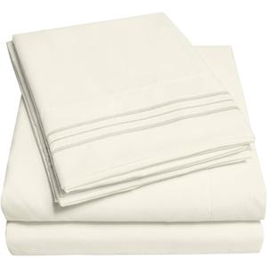 1500 Supreme Collection California King Sheet Sets Ivory - Luxury Hotel Bed Sheets and Pillowcase Set for California King Mattress - Extra Soft, Elastic Corner Straps, Deep Pocket Sheets Ivory