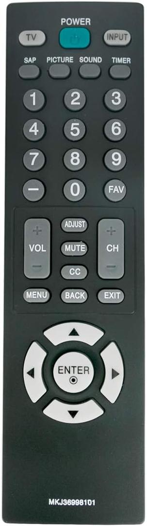 MKJ36998101 Replace Remote Applicable for LG LCD TV 19LC2D 22LC2D 20LS7D 20LS7DC 23LS7DC 23LS7D 22LC2D-UBSUSGLBK 23LS7D-UBAUSWLBM 23LS7D-UKAUSWLBM 23LS7D-UBAUSWLJM
