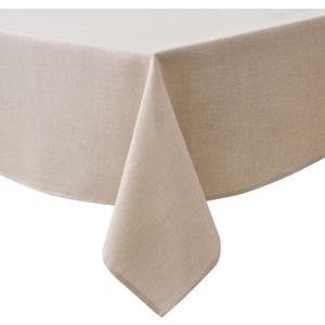 NLMUVW Square Linen Tablecloth 54x54 Inch, Rustic Textured Table Cloth Water Resistant Farmhouse Table Cover for Kitchen Dining Party Coffee (Beige)