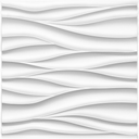 STICKGOO Wave Wall Panels for Interior Wall Decor, White 3D Wall Panels Accent Wall, Paintable 3D Wall Decor Covering Panels for Living Room Bedroom, Pack of 12 Tiles