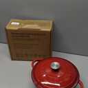 Enameled Cast Iron Dutch Oven - Umite Chef 5QT Pot with Lid & Cotton Potholders - Heavy-Duty Cookware for Bread Baking, Braising, Stews, Roasting(Red)