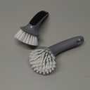 MR.SIGA Pot and Pan Cleaning Brush, Dish Brush for Kitchen, Pack of 2 (Black & Grey)