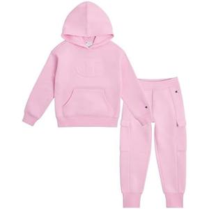 Champion Girls Hoodie and Sweatpant Set for Kids Athletic Fleece Sweatsuit, Size: 5