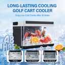 Golf Cart Cooler with Mounting Bracket, Drilling Required, Cooler for Golf Cart 2-Seater Club Car DS, EZGO TXT, Yamaha G14-G29, 9Qt /8L Golf Cart Ice Chest for 15 Cans, 48H Ice Retention, 12.75" L 9.5" W 16.75" H