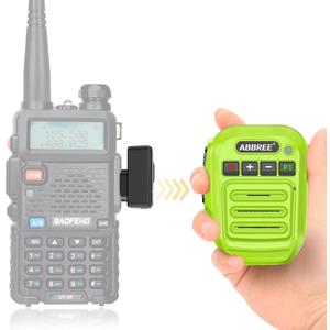ABBREE Ham Radio Wireless Handheld Speaker Mic, 2 Pin Shoulder Microphone Compatible with Baofeng 5RM UV-5R,BF-F8HP PRO,GM21,K5PLUS,GM-15Pro,UV-5G Plus AR-152 Quansheng UV-K5 8 Walkie Talkie (Green)