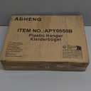 50 Pack Clothes Hangers, Non Slip Plastic Coat Hangers, Space Saving Hangers, Heavy Duty, Hanging Dry Wet Clothes,16.4" x 8.3", Black, UAPY0550B