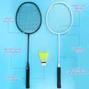 12 Pack Badminton Rackets Set Including Badminton Racquets, Nylon Shuttlecocks and Carry Bag for Outdoor Backyard Games Beginners