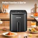 DEIME Air Fryer, Small Digital 3 Qt Airfryer Space Saving Compact, Bake, Reheat, Roasts for Quick Easy Meals, Mini Compact & Quiet, Nonstick & Dishwasher Safe Basket (Black+TR)