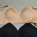 Momcozy Nursing Bras for Breastfeeding, YN21 Seamless Ultra Comfort Maternity Bra, Natural Shape, Pregnancy Sleep Bralette (Medium, Pack of 2, Black, Beige)